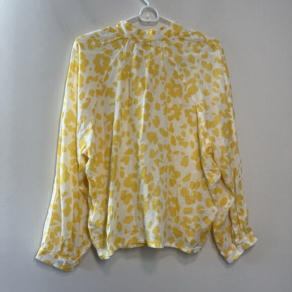 Mother The Sunburst Leopard Floral Print Button‎ Front Blouse Size Large - Picture 9 of 11